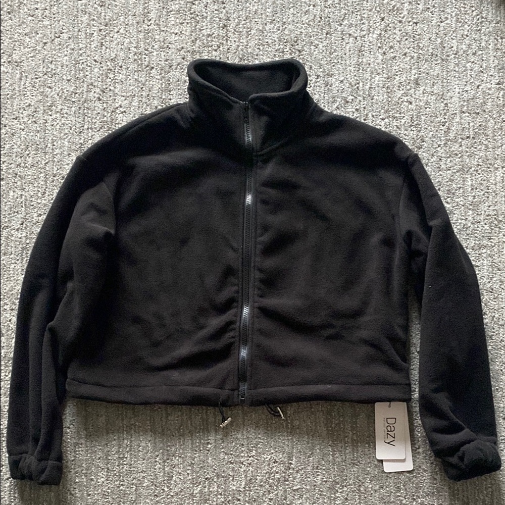 DAZY Women's Black Zip-Up Hoodie